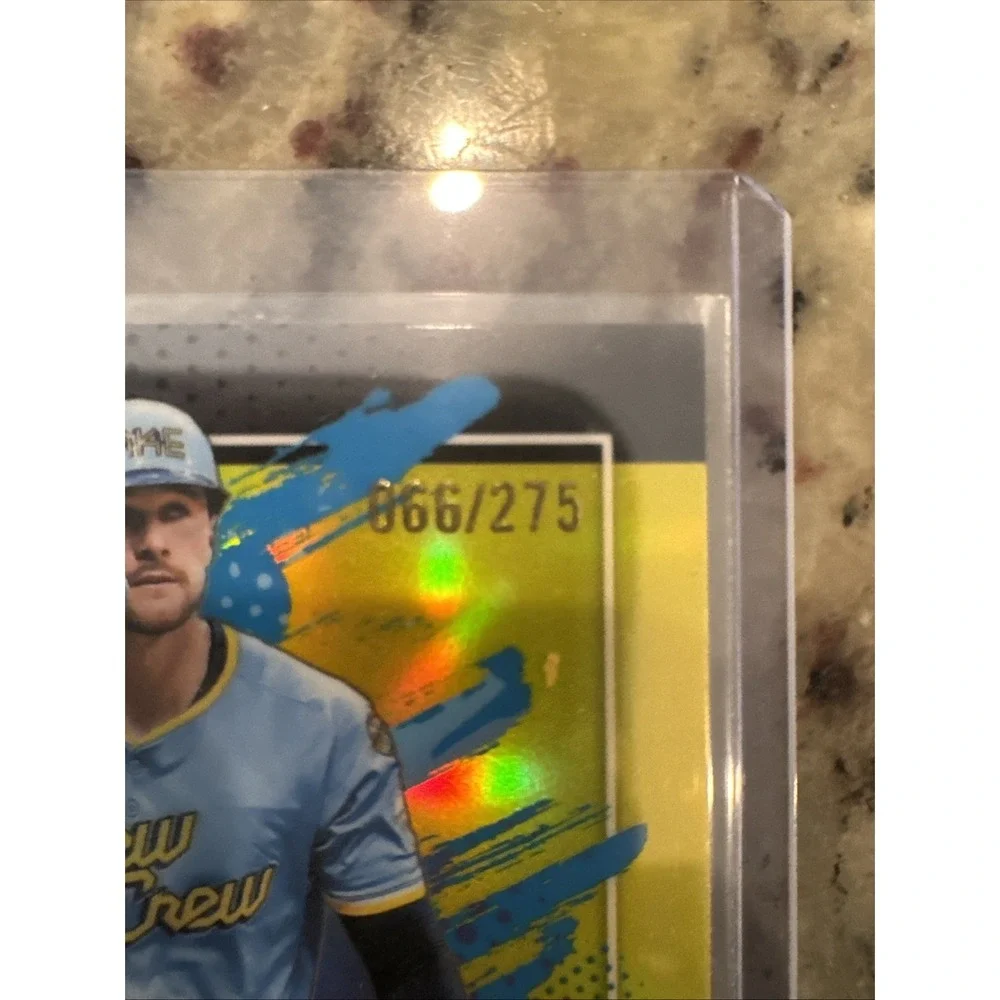 2026 Topps Finest Brice Turang Yellow Refractor #66/275 Milwaukee Brewers